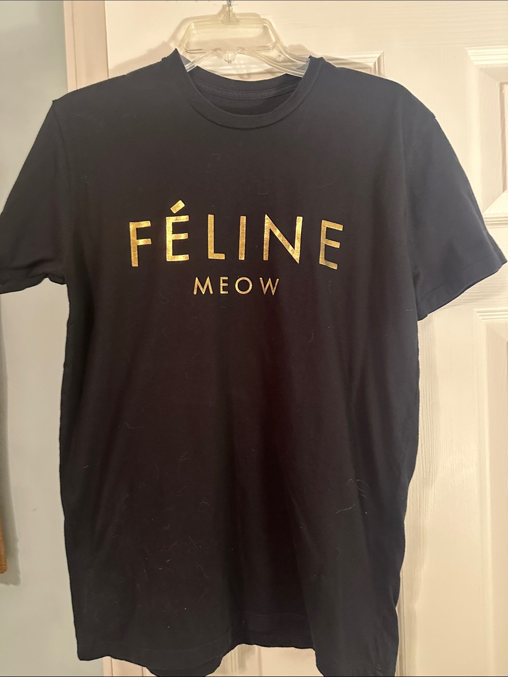 Brian Lichtenberg Féline Meow Black Short Sleeve Tee with Gold Foil Logo